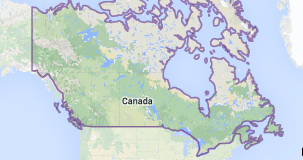 Map showing Canada