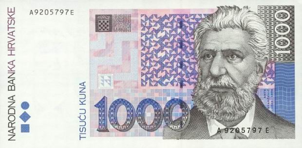 One Thousand Kuna - Croatian banknote - 1000 Kuna Bill