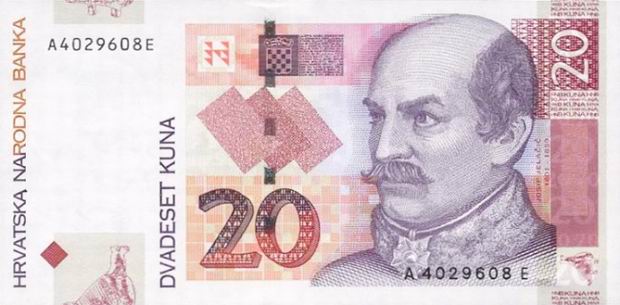 Twenty Kuna - Croatian banknote - 20 Kuna Bill