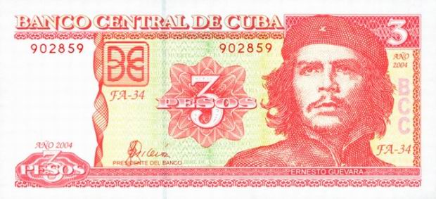 Three Peso - Cuban paper banknote - 3 Peso bill