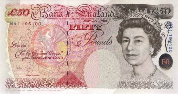 Fifty Pounds - British paper banknote - £50 note