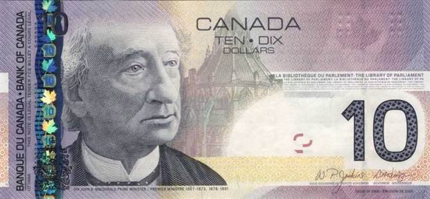 Ten Dollars - Canada paper money - $10 Dollar bill