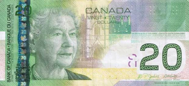 Twenty Dollars - Canada paper money - $20 Dollar bill