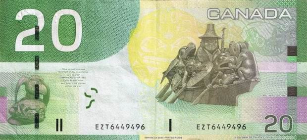 20 Dollars Canadian - paper money - Twenty Dollar Bill