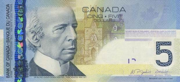 Five Dollars - Canada paper money - $5 Dollar bill