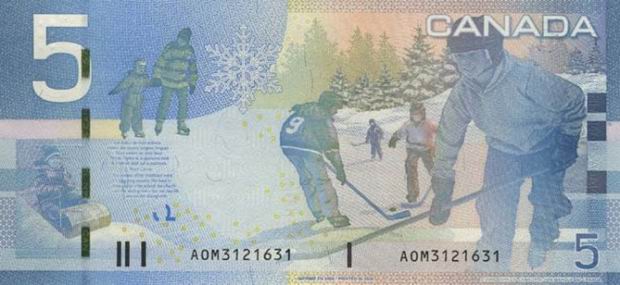 5 Dollars Canadian - paper money - Five Dollar Bill