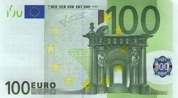 100 Euro - European Union money - One Hundred Euro bill