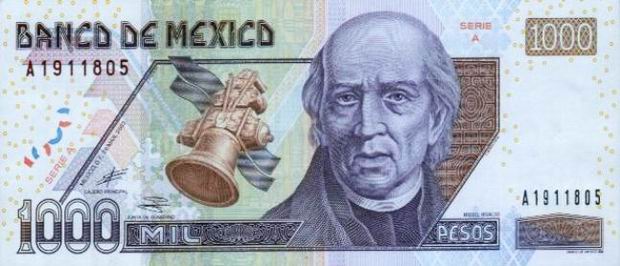 1000 Pesos - Banco de Mexico - One Thousand Peso bill Back of note