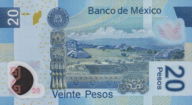 20 Pesos - Banco de Mexico - Twenty Peso bill Back of note