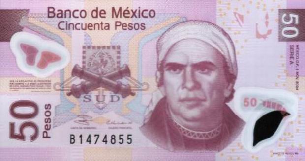 Fifty Pesos - Mexican banknote - 50 Peso bill Front of note